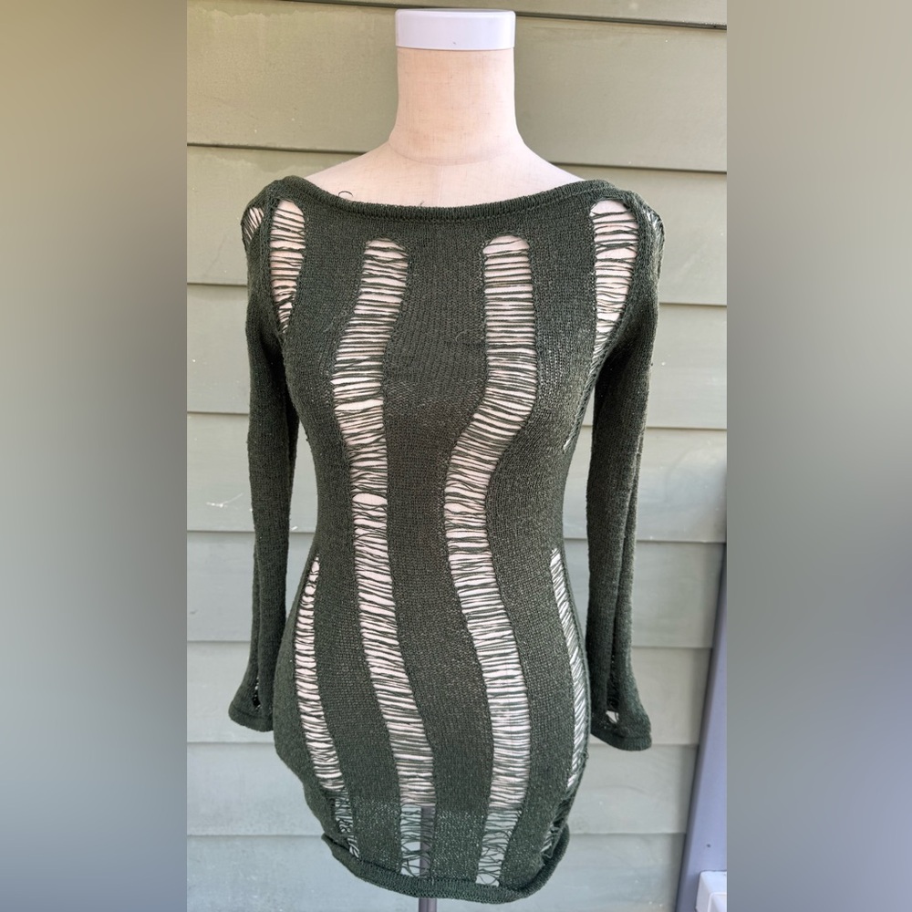 Elegant Olive Green Women's Sweater